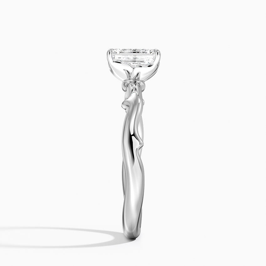 Rose Thorn Solitaire Ring Platinum Emerald Engagement Ring