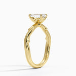 Rose Thorn Solitaire Ring Yellow Gold 18k Emerald Engagement Ring