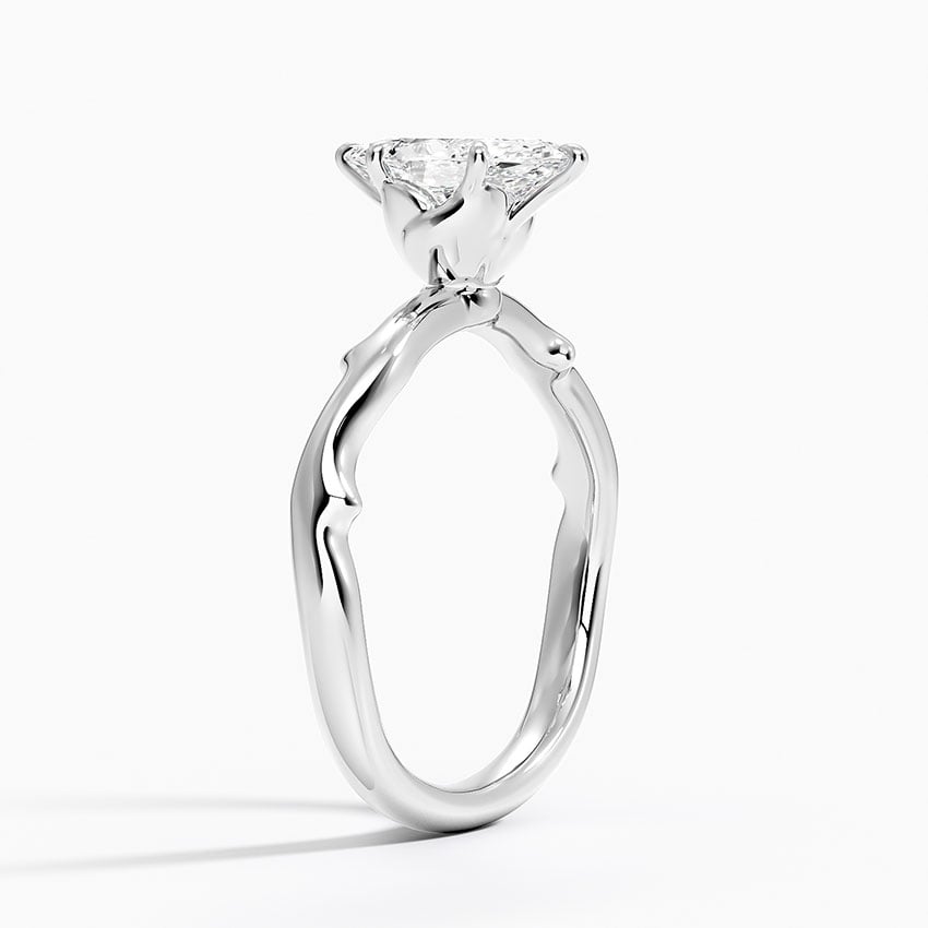 Rose Thorn Solitaire Ring Platinum Marquise Engagement Ring