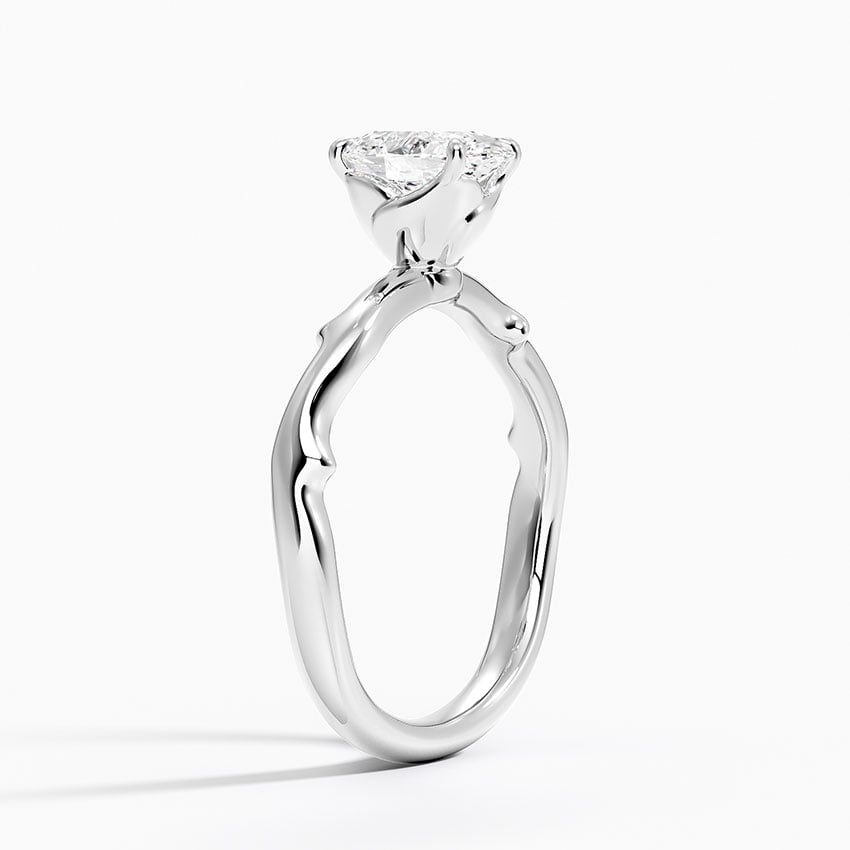 Rose Thorn Solitaire Ring Platinum Oval Engagement Ring