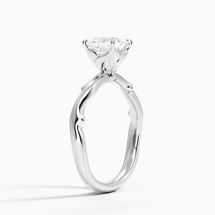 Rose Thorn Solitaire Ring Platinum Princess Engagement Ring