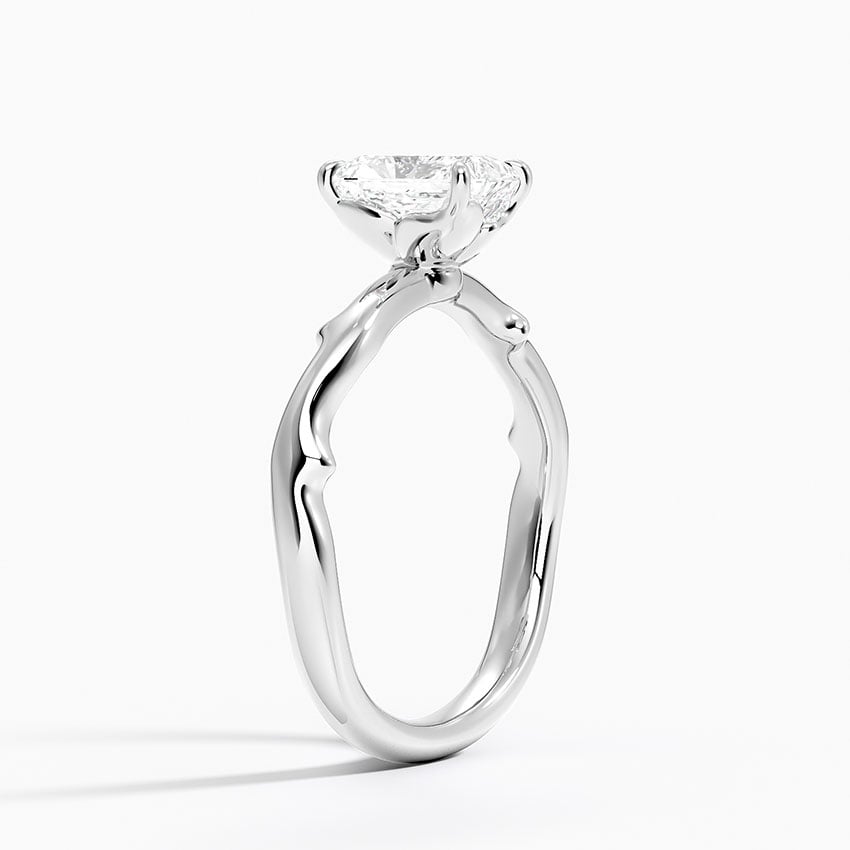 Rose Thorn Solitaire Ring Platinum Radiant Engagement Ring
