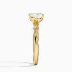Rose Thorn Solitaire Ring Yellow Gold 18k Radiant Engagement Ring