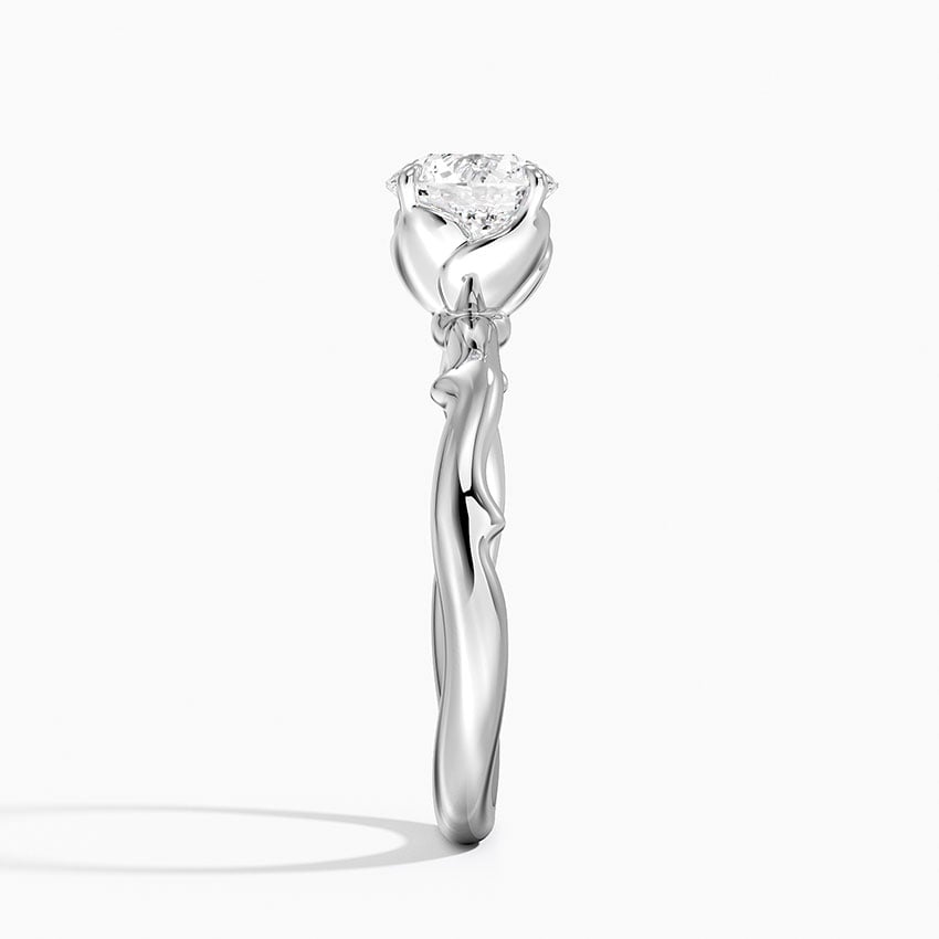 Rose Thorn Solitaire Ring Platinum Round Engagement Ring