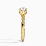 Rose Thorn Solitaire Ring Yellow Gold 18k Round Engagement Ring