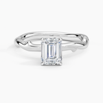 Rose Thorn Solitaire Ring Platinum Emerald Engagement Ring
