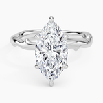 Rose Thorn Solitaire Ring Platinum Marquise Engagement Ring