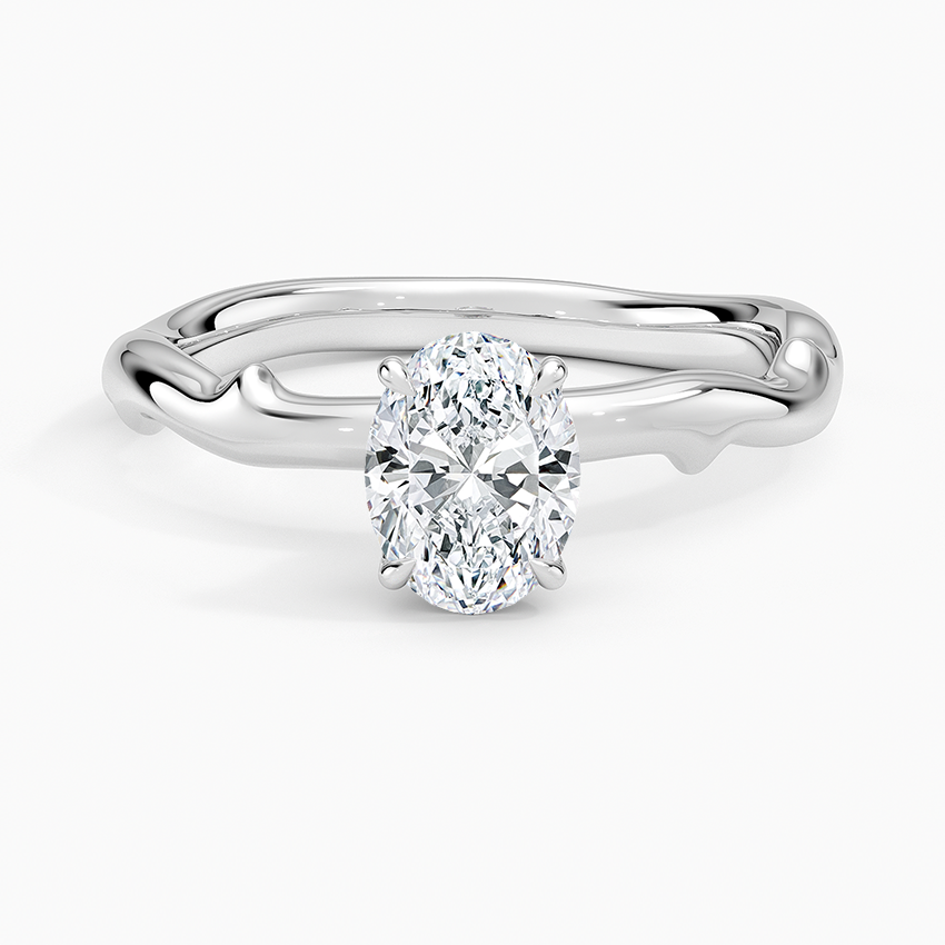 Rose Thorn Solitaire Ring Platinum Oval Engagement Ring
