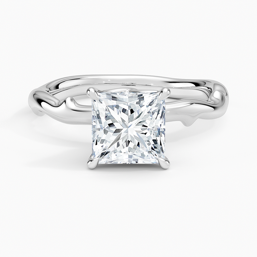 Rose Thorn Solitaire Ring Platinum Princess Engagement Ring