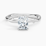 Rose Thorn Solitaire Ring Platinum Radiant Engagement Ring