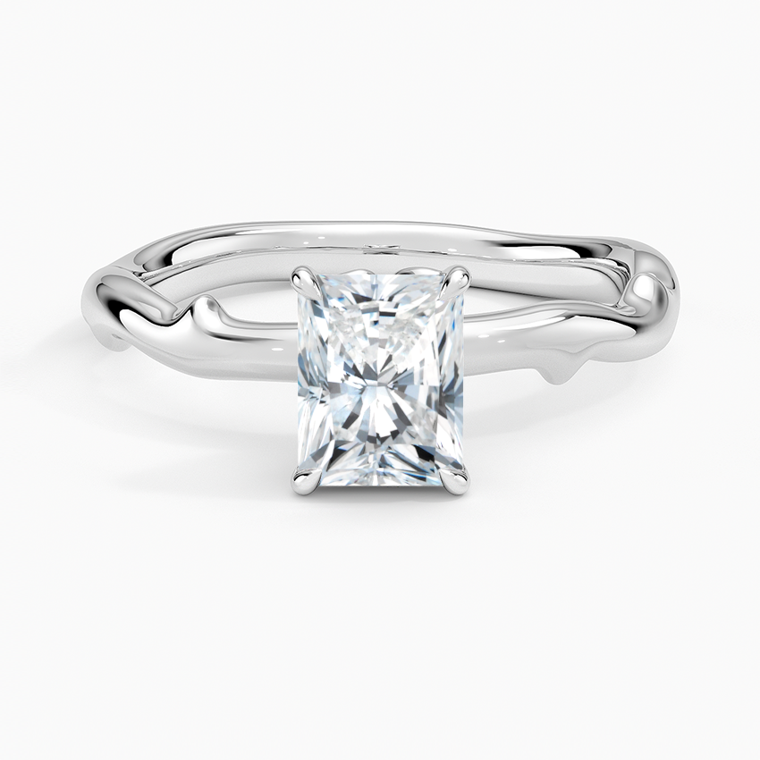 Rose Thorn Solitaire Ring Platinum Radiant Engagement Ring