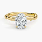 Rose Thorn Solitaire Ring Yellow Gold 18k Oval Engagement Ring
