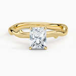 Rose Thorn Solitaire Ring Yellow Gold 18k Radiant Engagement Ring