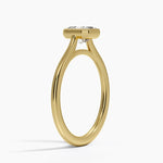 Petite Luna 1.5mm Bezel Ring Yellow Gold 18k Asscher Engagement Ring