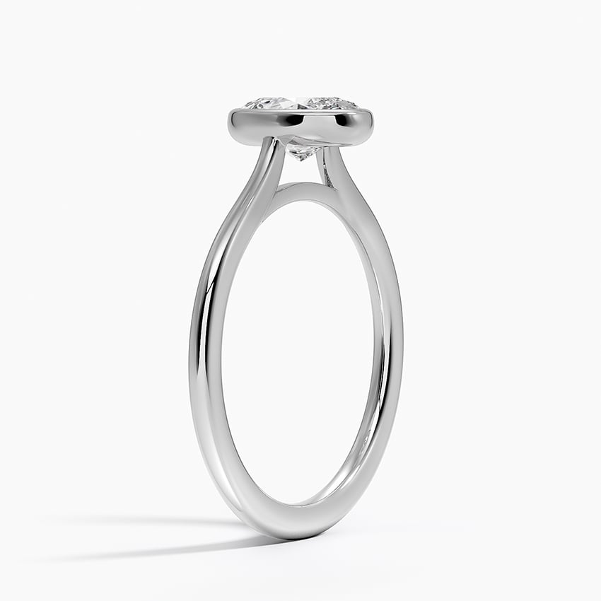 Petite Luna 1.5mm Bezel Ring Platinum Oval Engagement Ring