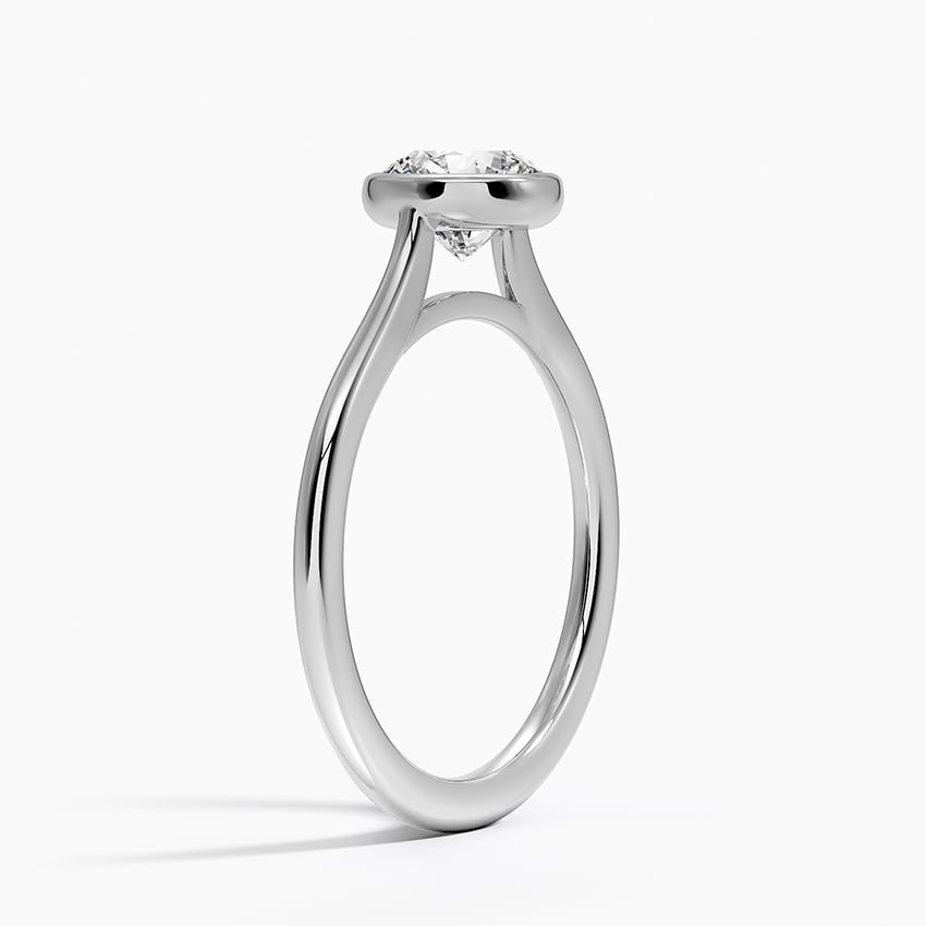 Petite Luna 1.5mm Bezel Ring Platinum Round Engagement Ring
