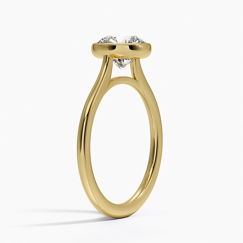 Petite Luna 1.5mm Bezel Ring Yellow Gold 18k Round Engagement Ring