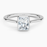 Petite Luna 1.5mm Bezel Ring Platinum Radiant Engagement Ring