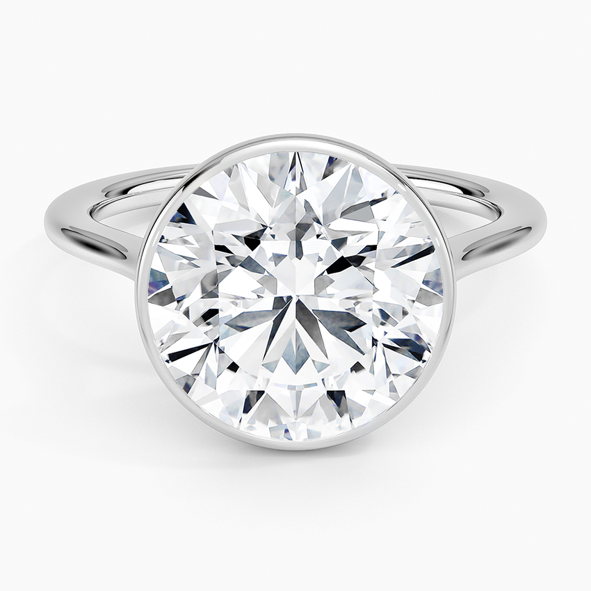 Petite Luna 1.5mm Bezel Ring Platinum Round Engagement Ring