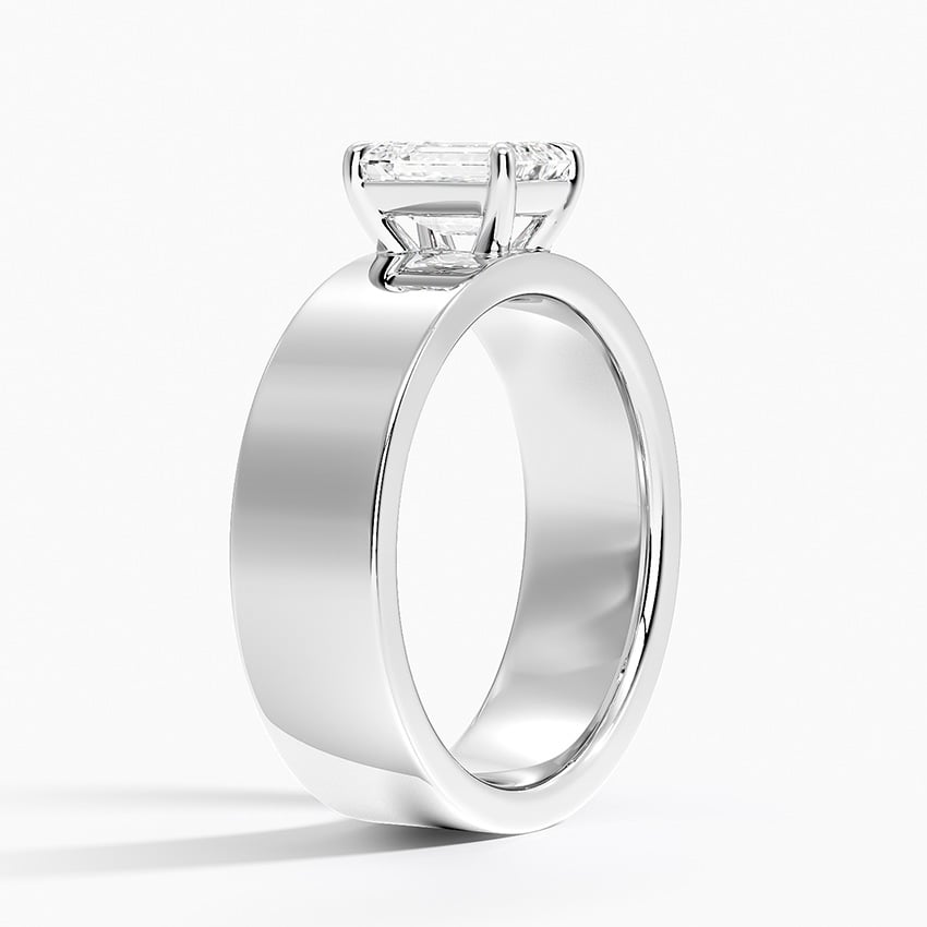 Peyton 6mm Solitaire Ring Platinum Emerald Engagement Ring