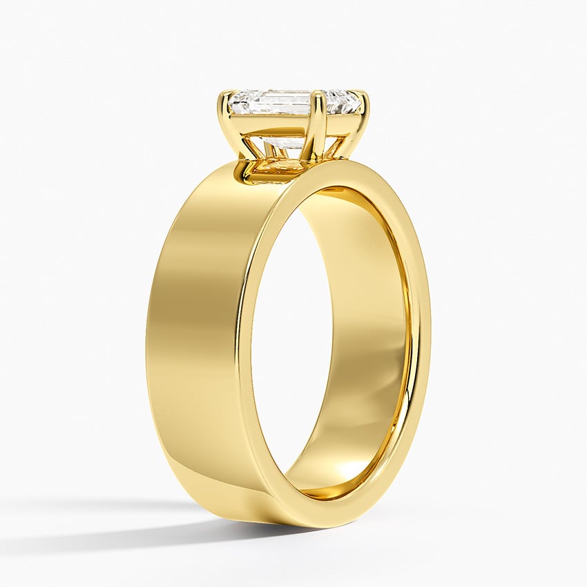 Peyton 6mm Solitaire Ring Yellow Gold 18k Emerald Engagement Ring