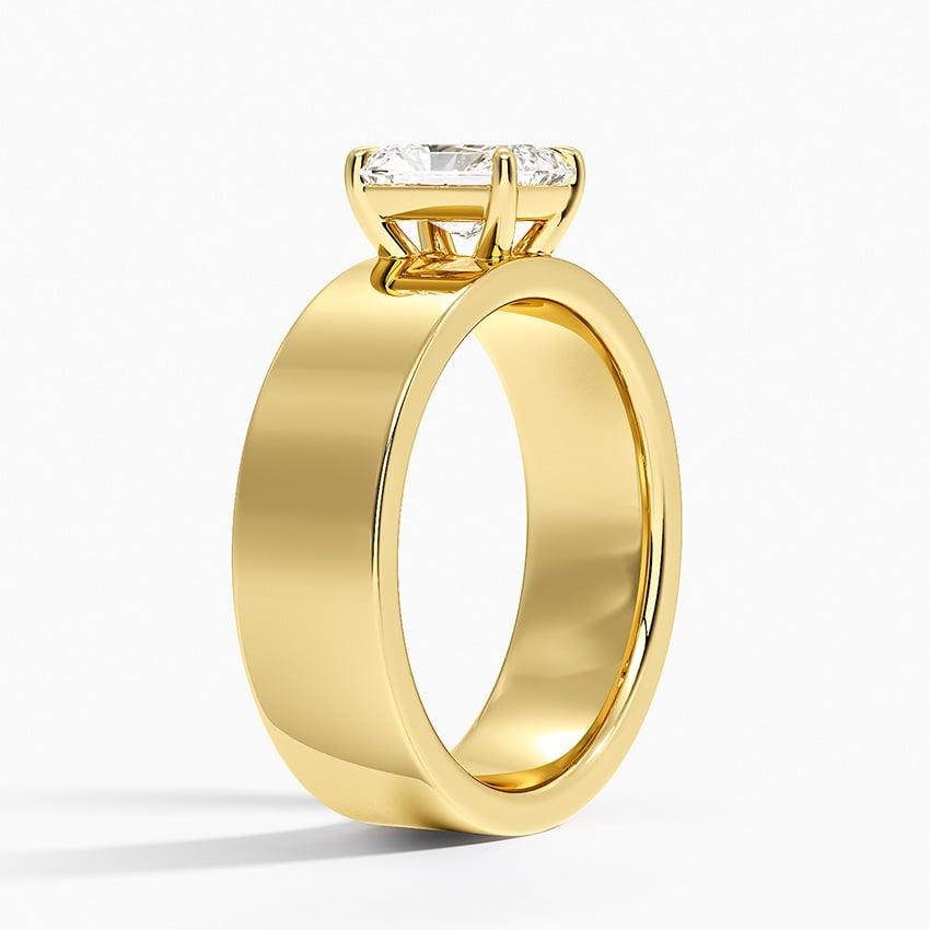Peyton 6mm Solitaire Ring Yellow Gold 18k Radiant Engagement Ring