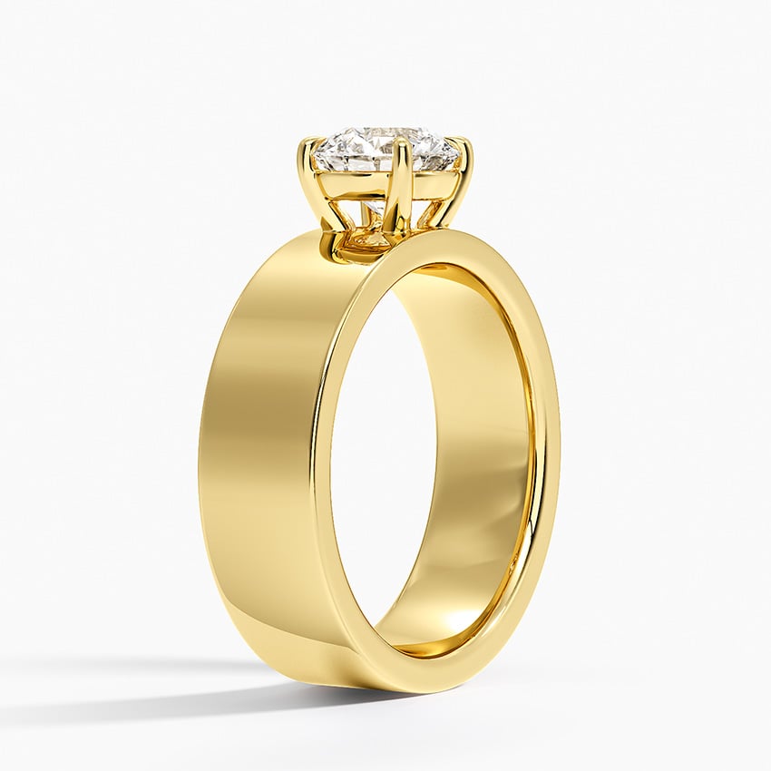 Peyton 6mm Solitaire Ring Yellow Gold 18k Round Engagement Ring