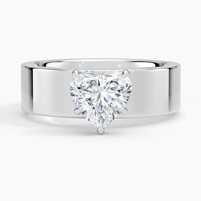 Peyton 6mm Solitaire Ring Platinum Heart Engagement Ring