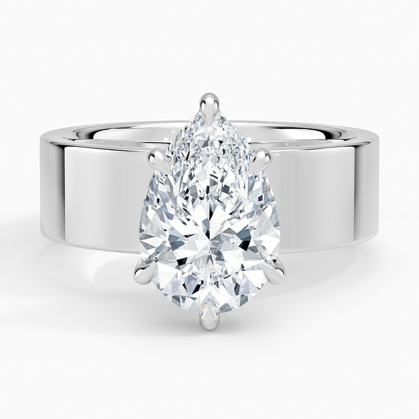 Peyton 6mm Solitaire Ring Platinum Pear Engagement Ring