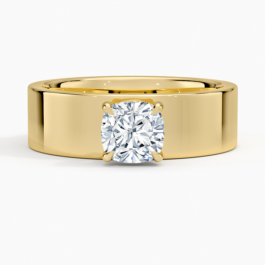 Peyton 6mm Solitaire Ring Yellow Gold 18k Cushion Engagement Ring