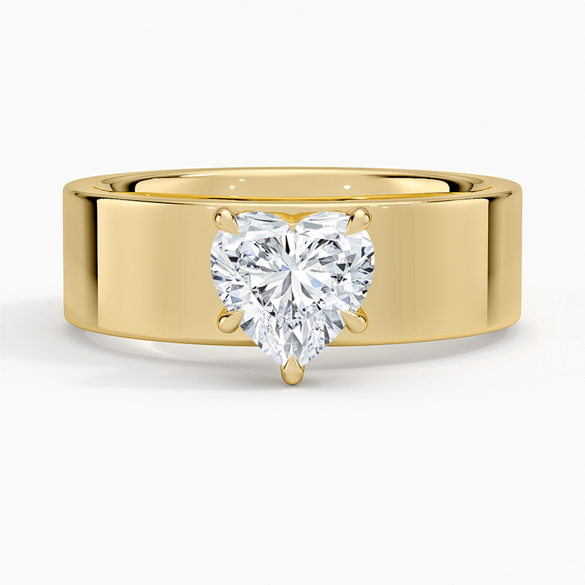Peyton 6mm Solitaire Ring Yellow Gold 18k Heart Engagement Ring