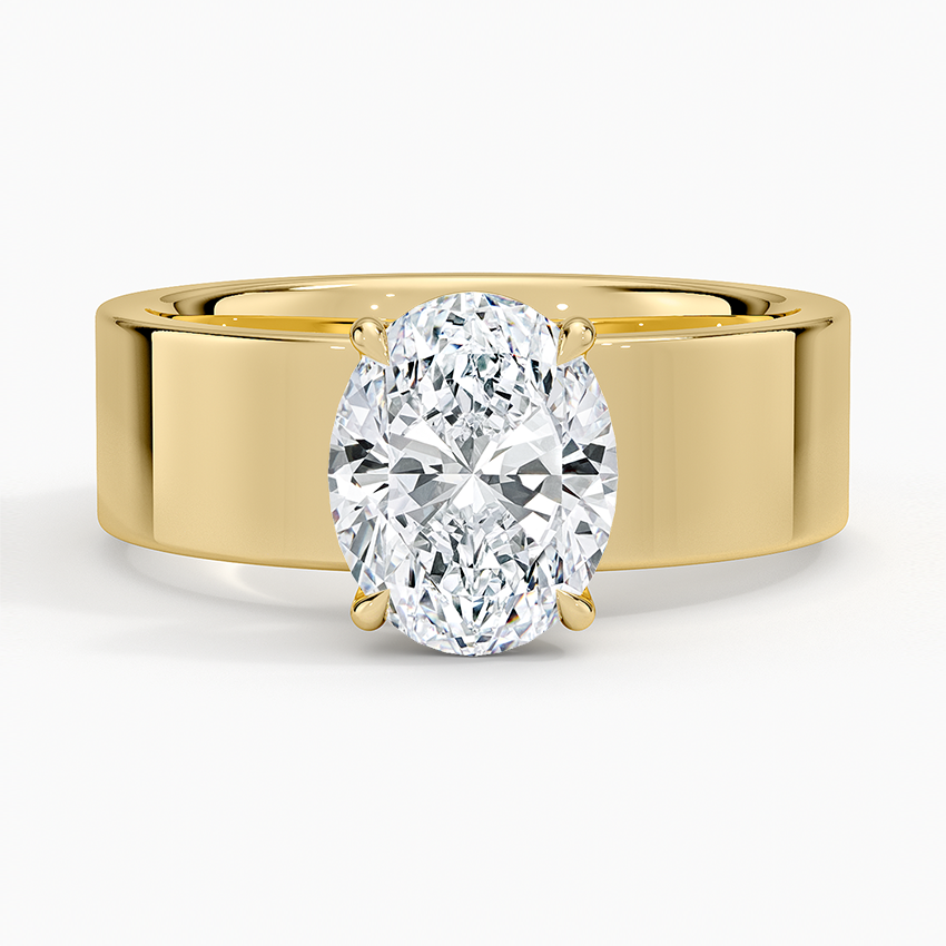 Peyton 6mm Solitaire Ring Yellow Gold 18k Oval Engagement Ring