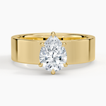 Peyton 6mm Solitaire Ring Yellow Gold 18k Pear Engagement Ring