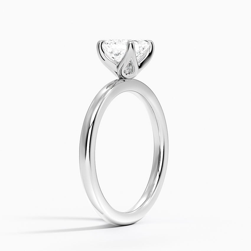 2mm Petite Elodie Perfect Fit Solitaire Ring Platinum Asscher Engagement Ring