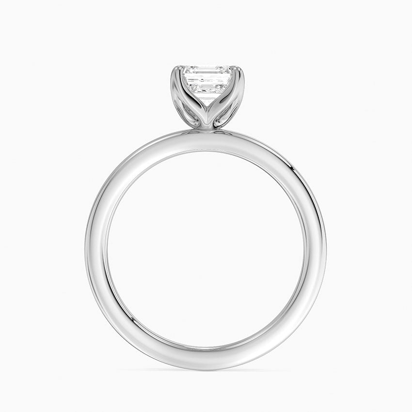 2mm Petite Elodie Perfect Fit Solitaire Ring Platinum Asscher Engagement Ring