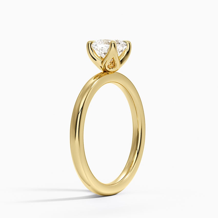 2mm Petite Elodie Perfect Fit Solitaire Ring Yellow Gold 18k Cushion Engagement Ring