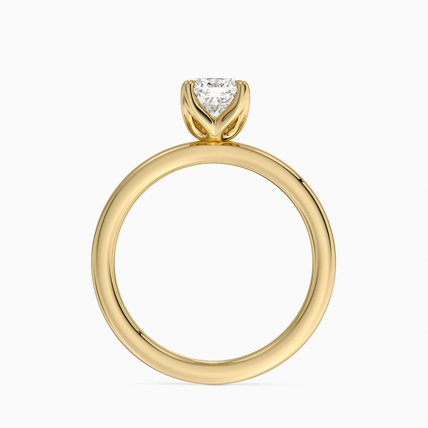 2mm Petite Elodie Perfect Fit Solitaire Ring Yellow Gold 18k Cushion Engagement Ring