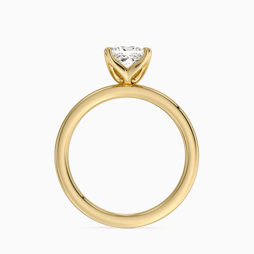 2mm Petite Elodie Perfect Fit Solitaire Ring Yellow Gold 18k Princess Engagement Ring