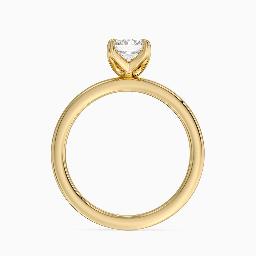 2mm Petite Elodie Perfect Fit Solitaire Ring Yellow Gold 18k Radiant Engagement Ring