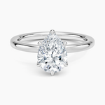2mm Petite Elodie Perfect Fit Solitaire Ring Platinum Pear Engagement Ring