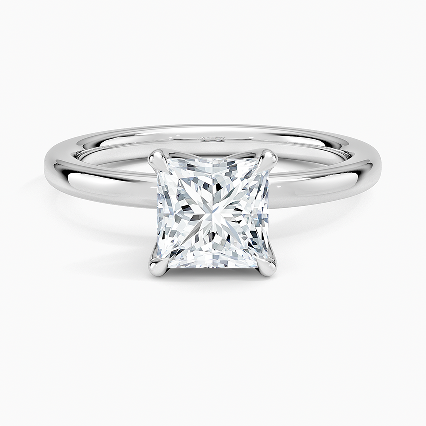 2mm Petite Elodie Perfect Fit Solitaire Ring Platinum Princess Engagement Ring