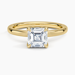 2mm Petite Elodie Perfect Fit Solitaire Ring Yellow Gold 18k Asscher Engagement Ring