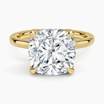 2mm Petite Elodie Perfect Fit Solitaire Ring Yellow Gold 18k Cushion Engagement Ring