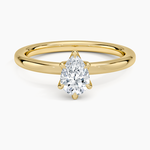 2mm Petite Elodie Perfect Fit Solitaire Ring Yellow Gold 18k Pear Engagement Ring