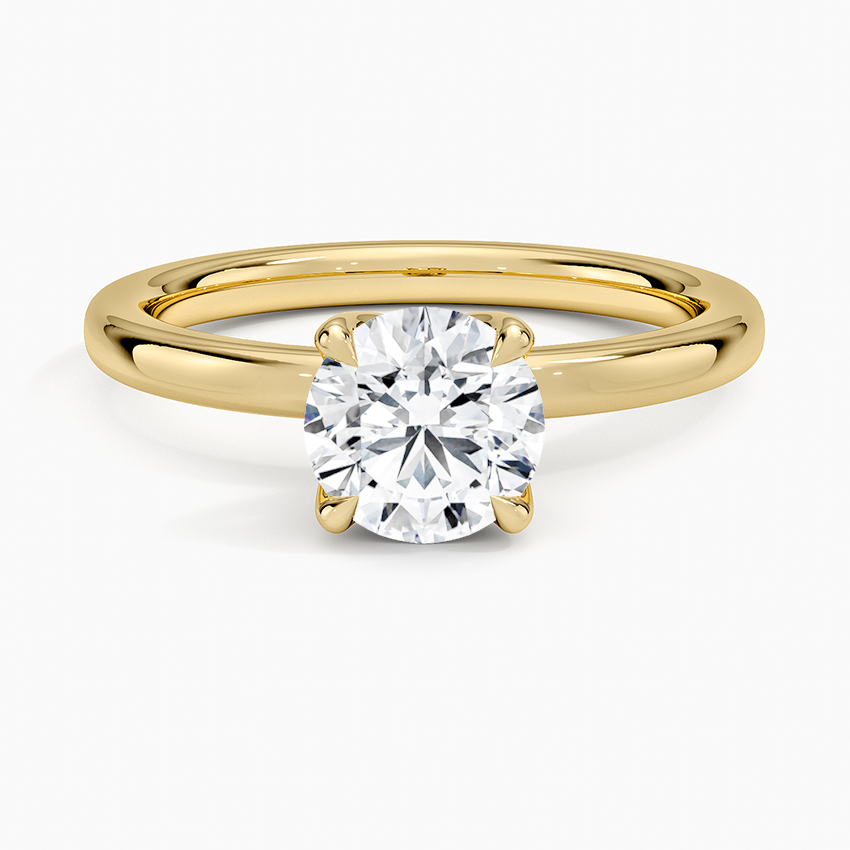 2mm Petite Elodie Perfect Fit Solitaire Ring Yellow Gold 18k Round Engagement Ring