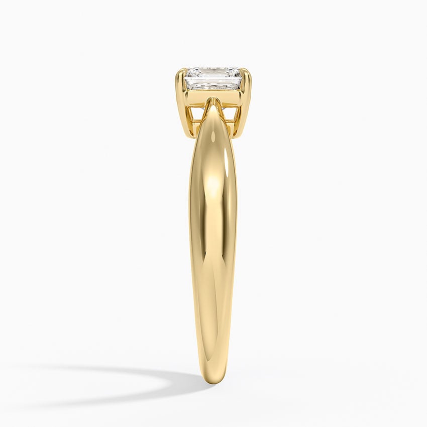 Thea Tapered Solitaire Diamond Ring Yellow Gold 18k Asscher Engagement Ring