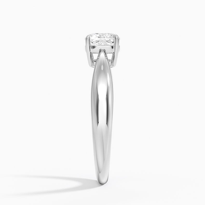 Thea Tapered Solitaire Diamond Ring Platinum Cushion Engagement Ring