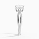 Thea Tapered Solitaire Diamond Ring Platinum Emerald Engagement Ring