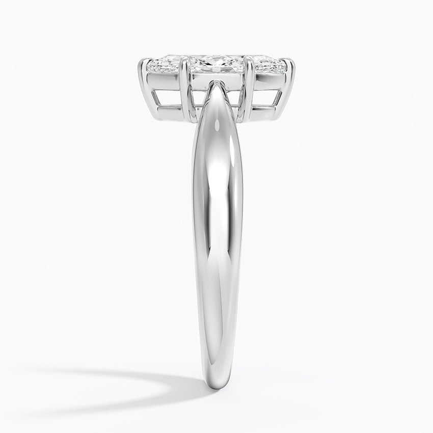 Thea Tapered Solitaire Diamond Ring Platinum Marquise Engagement Ring