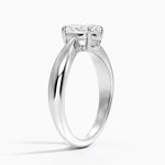Thea Tapered Solitaire Diamond Ring Platinum Oval Engagement Ring